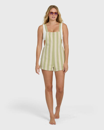 Billabong Women's Beach Crush Yarn-Dyed Overalls - Cactus