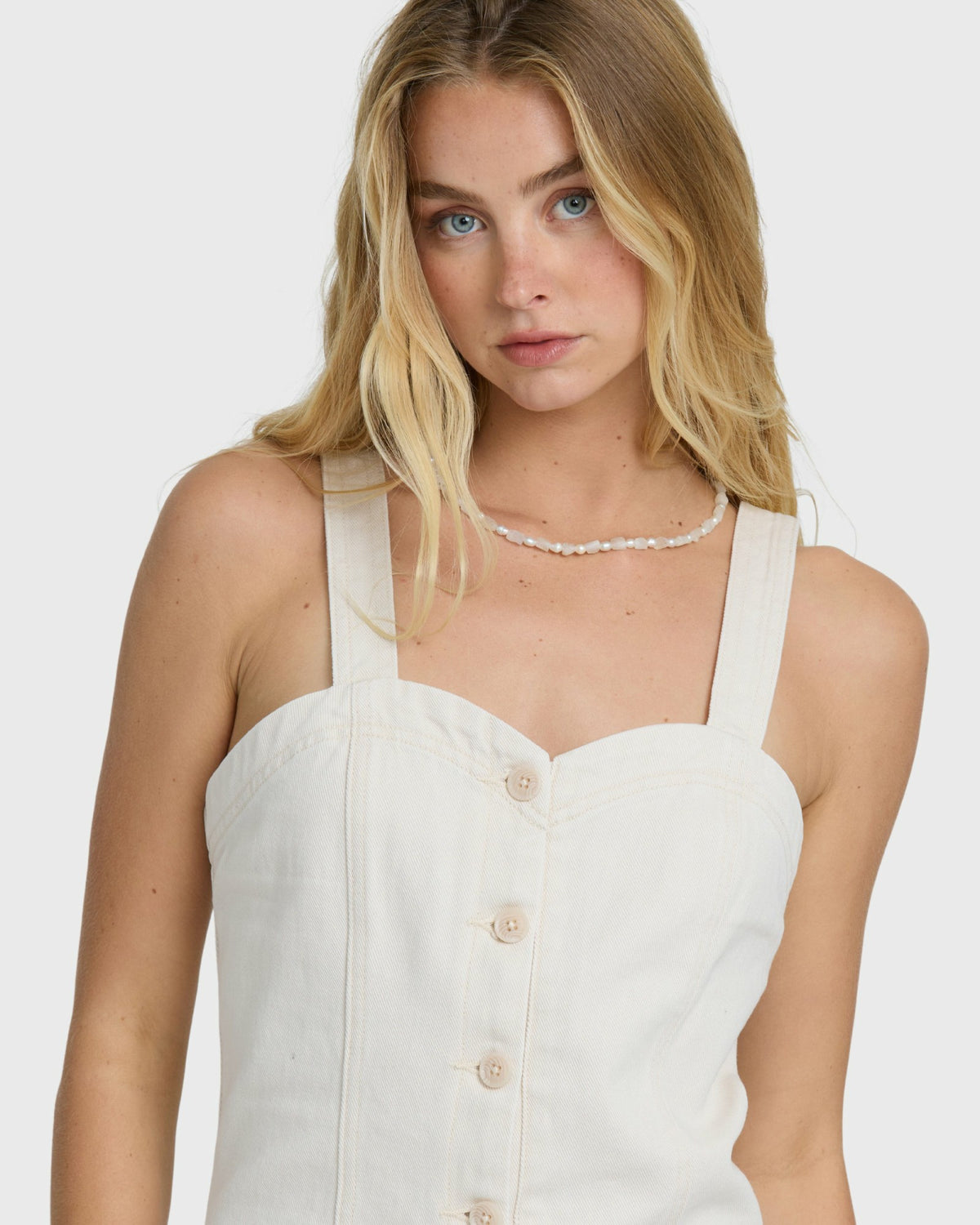 Billabong Women's Misshape Denim Romper - Sea Salt