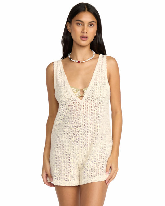 Billabong Women's Steller Time Knit Romper - White Cap