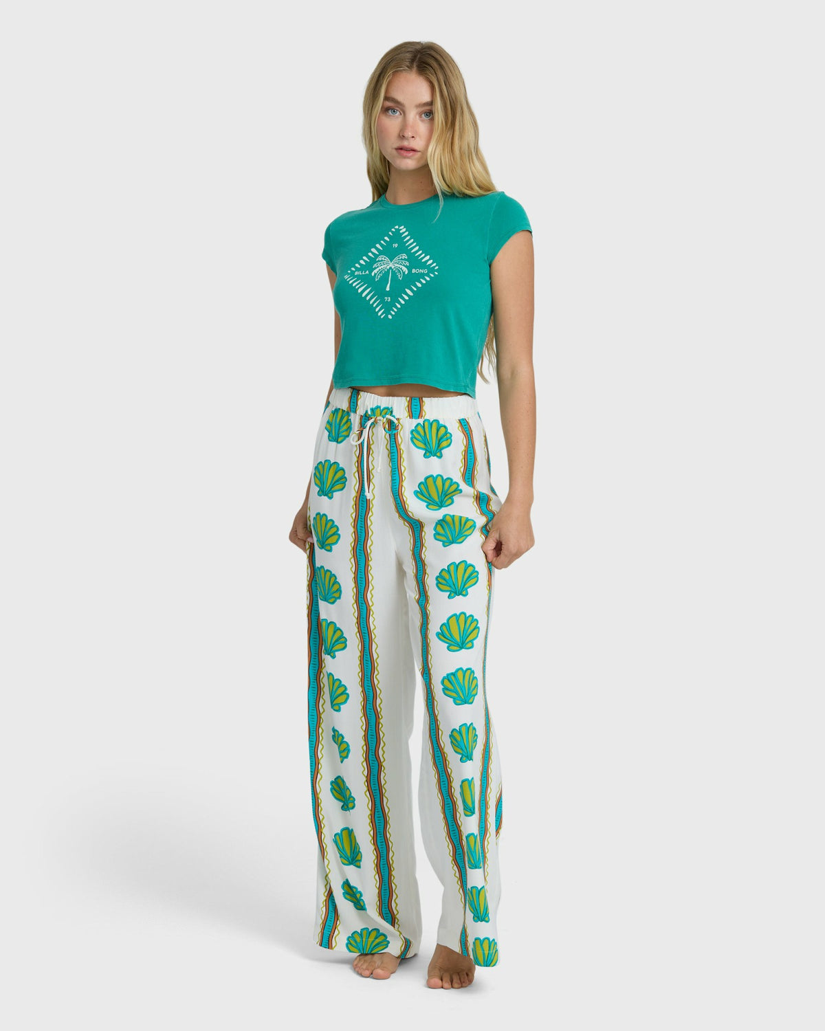 Billabong Women's Coastal Crush Elastic Waist Pants - Salt Crystal
