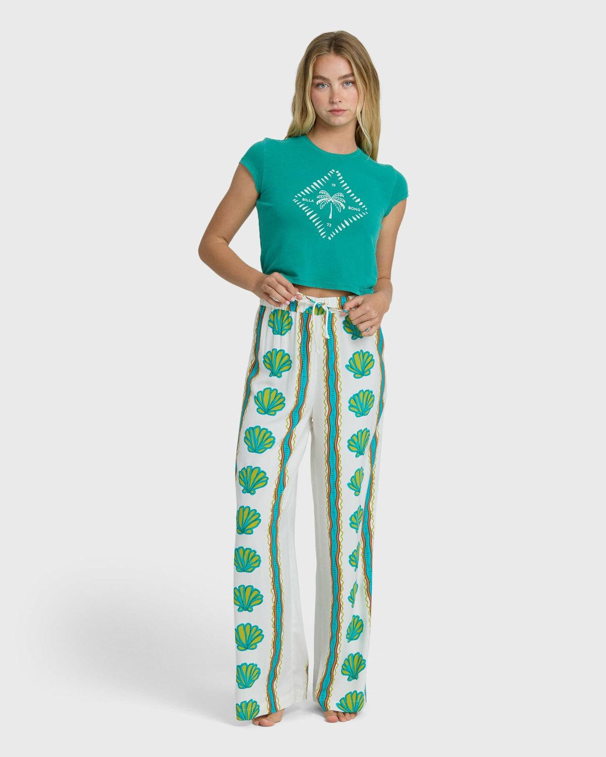 Billabong Women's Coastal Crush Elastic Waist Pants - Salt Crystal