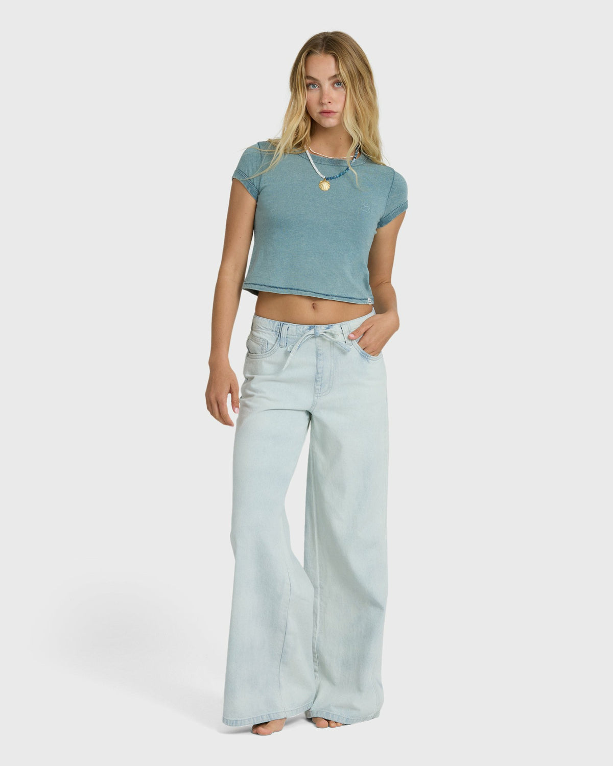 Billabong Women's Jade Saltwashed Elastic Waist Pants - Blue Mist