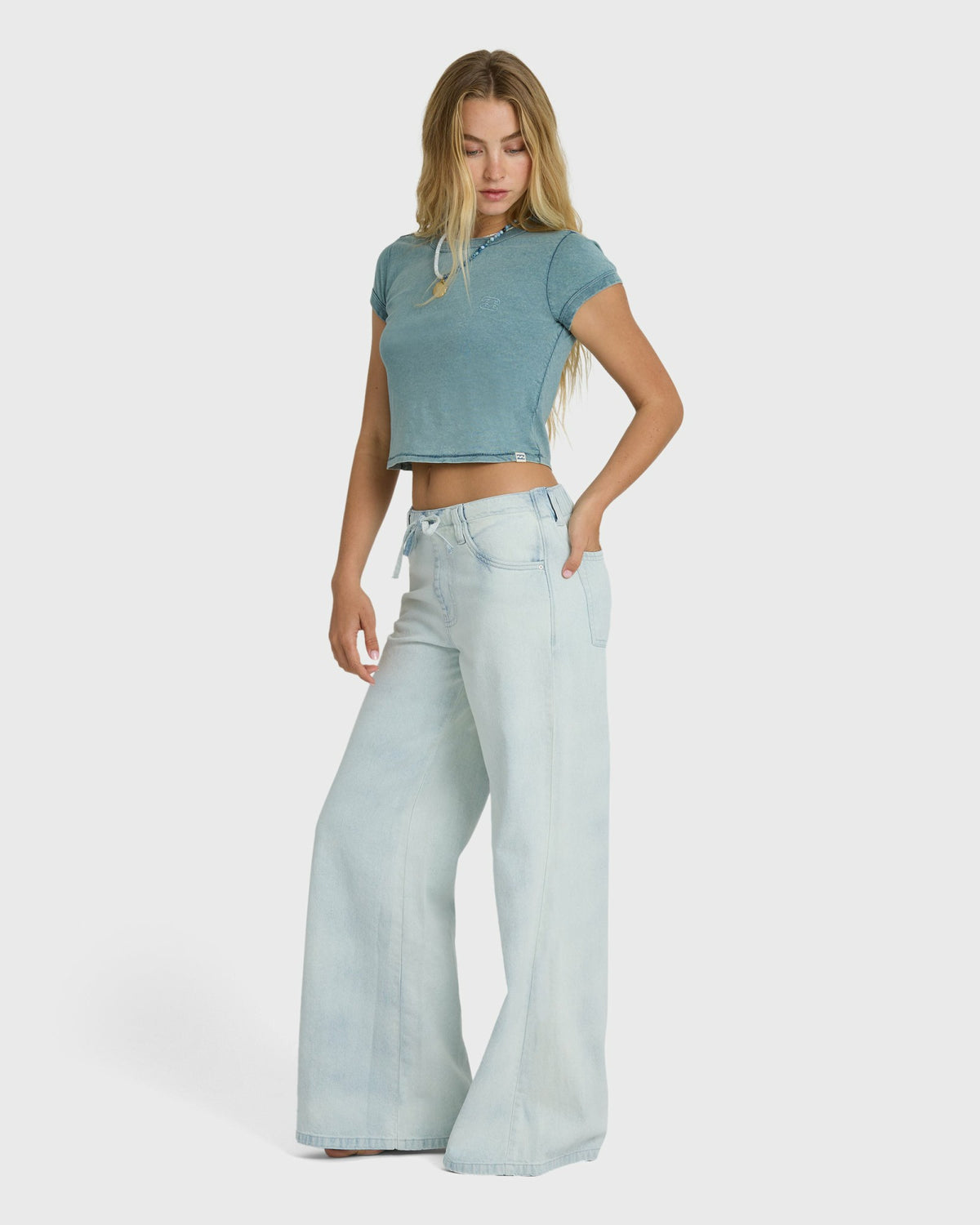 Billabong Women's Jade Saltwashed Elastic Waist Pants - Blue Mist