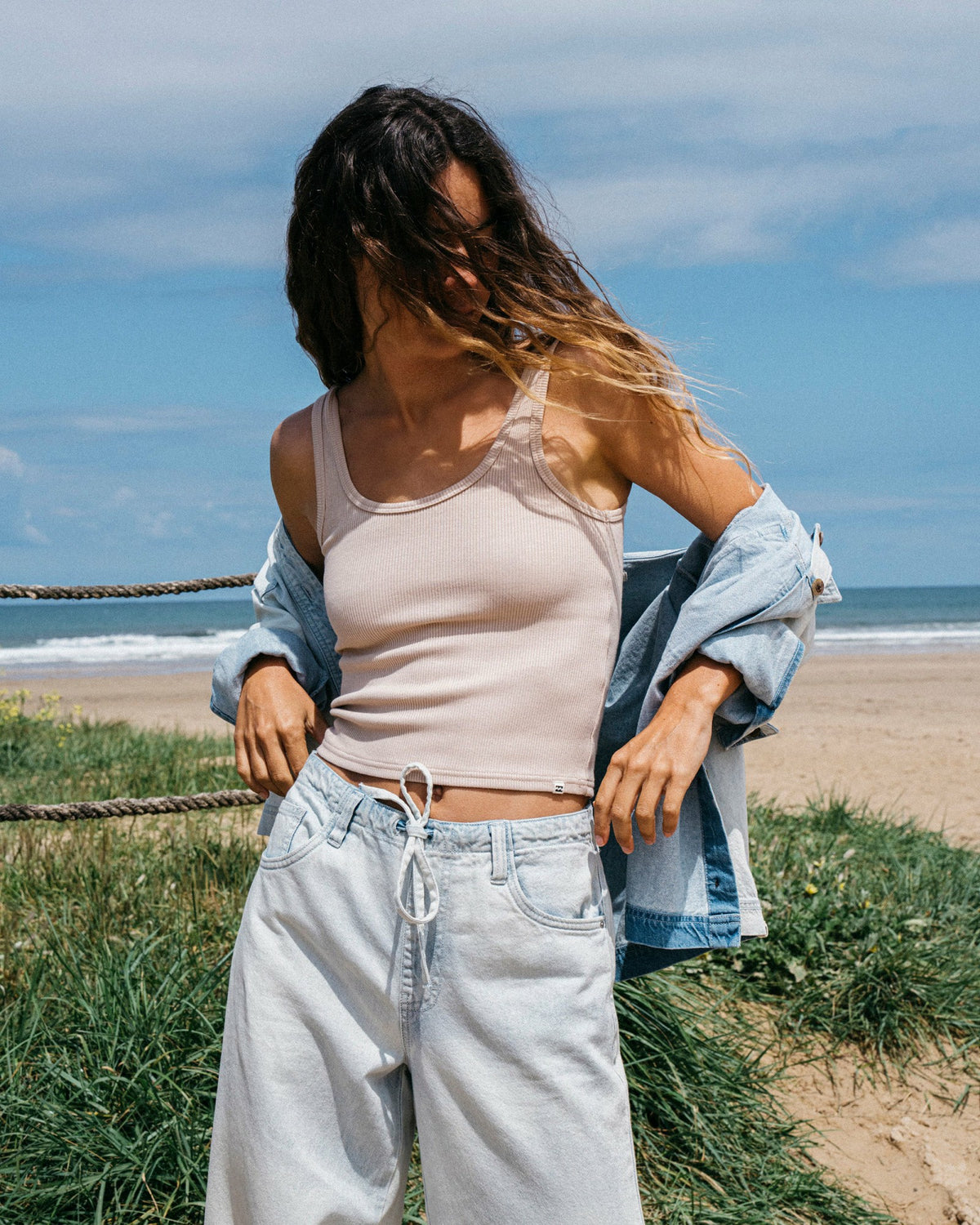 Billabong Women's Jade Saltwashed Elastic Waist Pants - Blue Mist