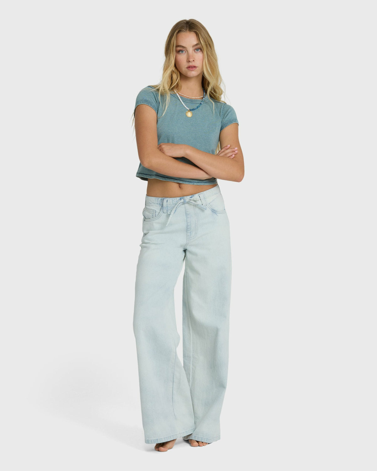 Billabong Women's Jade Saltwashed Elastic Waist Pants - Blue Mist