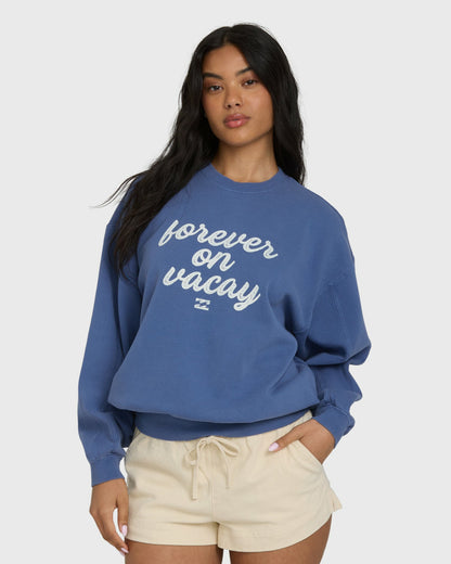 Billabong Women's Treasure Cay Crewneck Sweatshirt - Dutch Blue