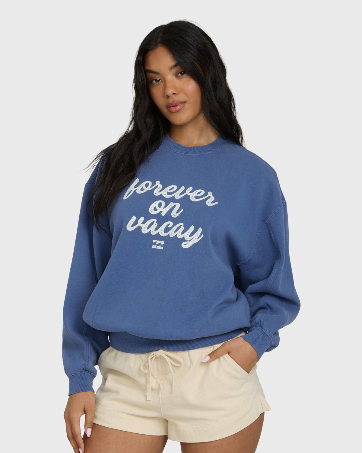 Billabong Women's Treasure Cay Crewneck Sweatshirt - Dutch Blue