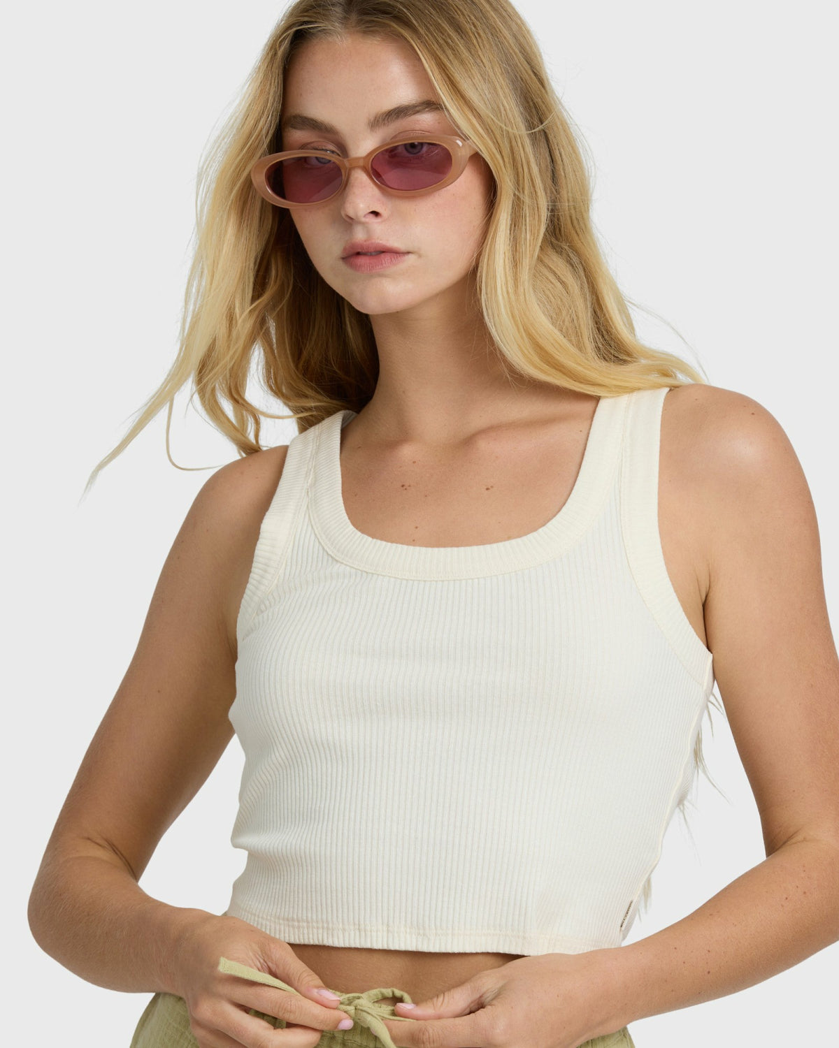 Billabong Women's Rerun Tank Top - White Cap