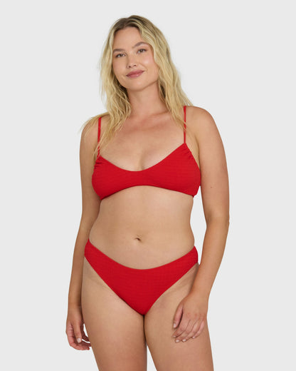 Billabong Women's Rising Tide Bondi Medium Bikini Bottoms - Fiesta Red