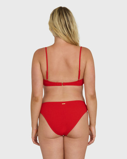 Billabong Women's Rising Tide Bondi Medium Bikini Bottoms - Fiesta Red