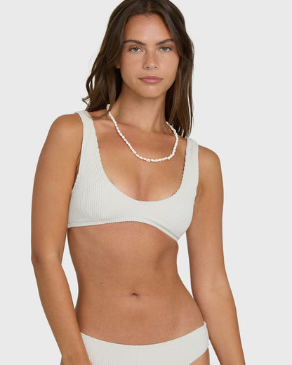 Billabong Women's Summer Hi Scoop Tank Bikini Top - Salt Crystal