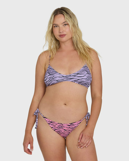 Billabong Women's Pretty Wild Ruched V Bralette Bikini Top - Sweet Lilac
