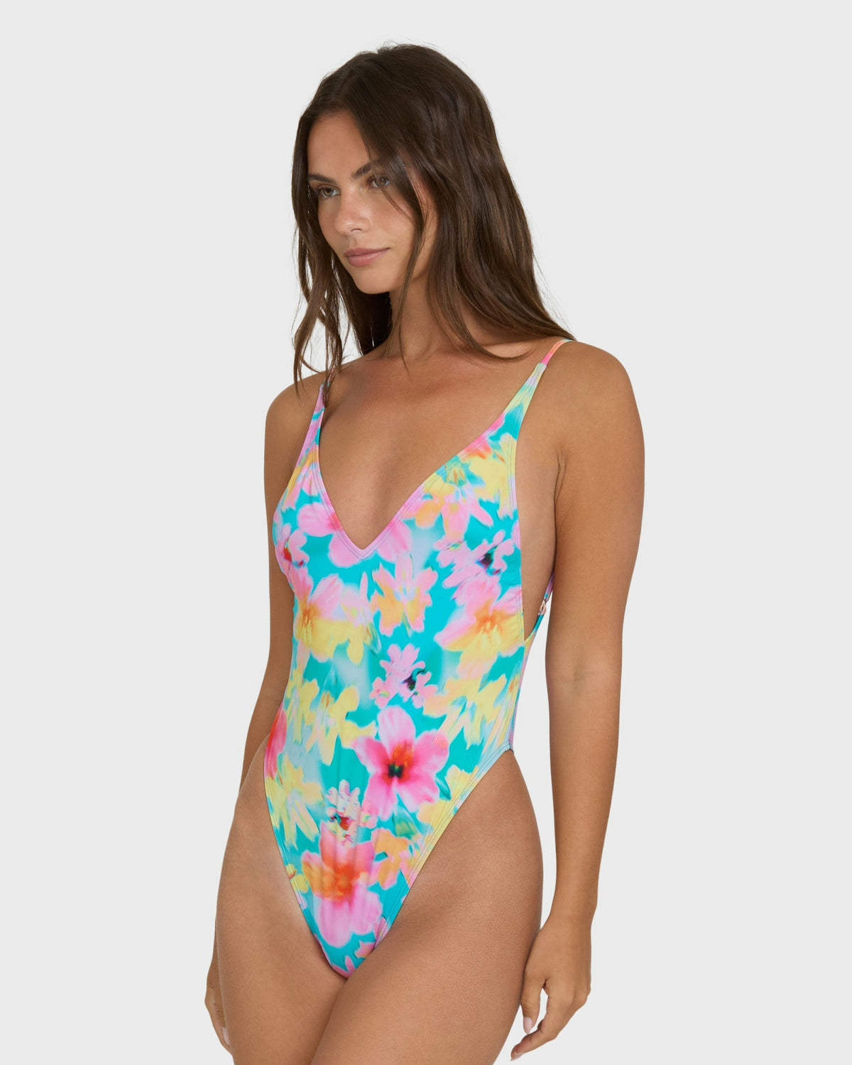 Billabong Women's Pipe Dreams Deep V One-Piece Swimsuit - Bright Marine