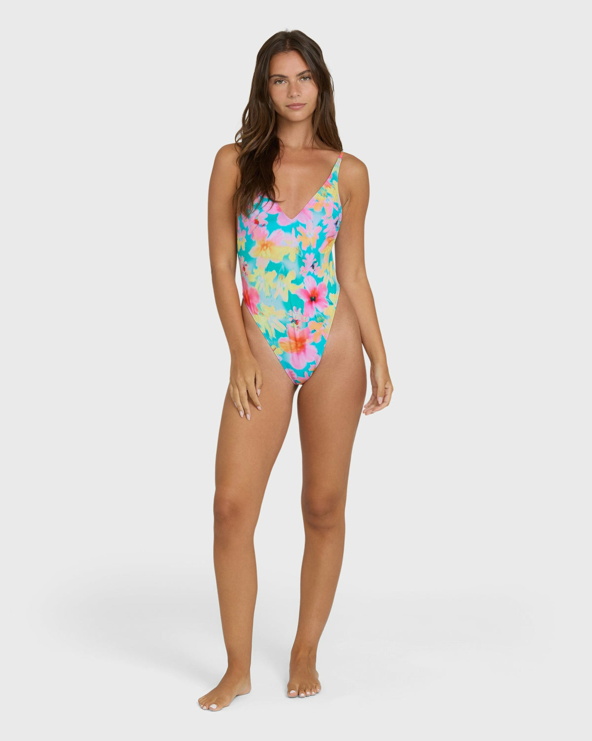 Billabong Women's Pipe Dreams Deep V One-Piece Swimsuit - Bright Marine