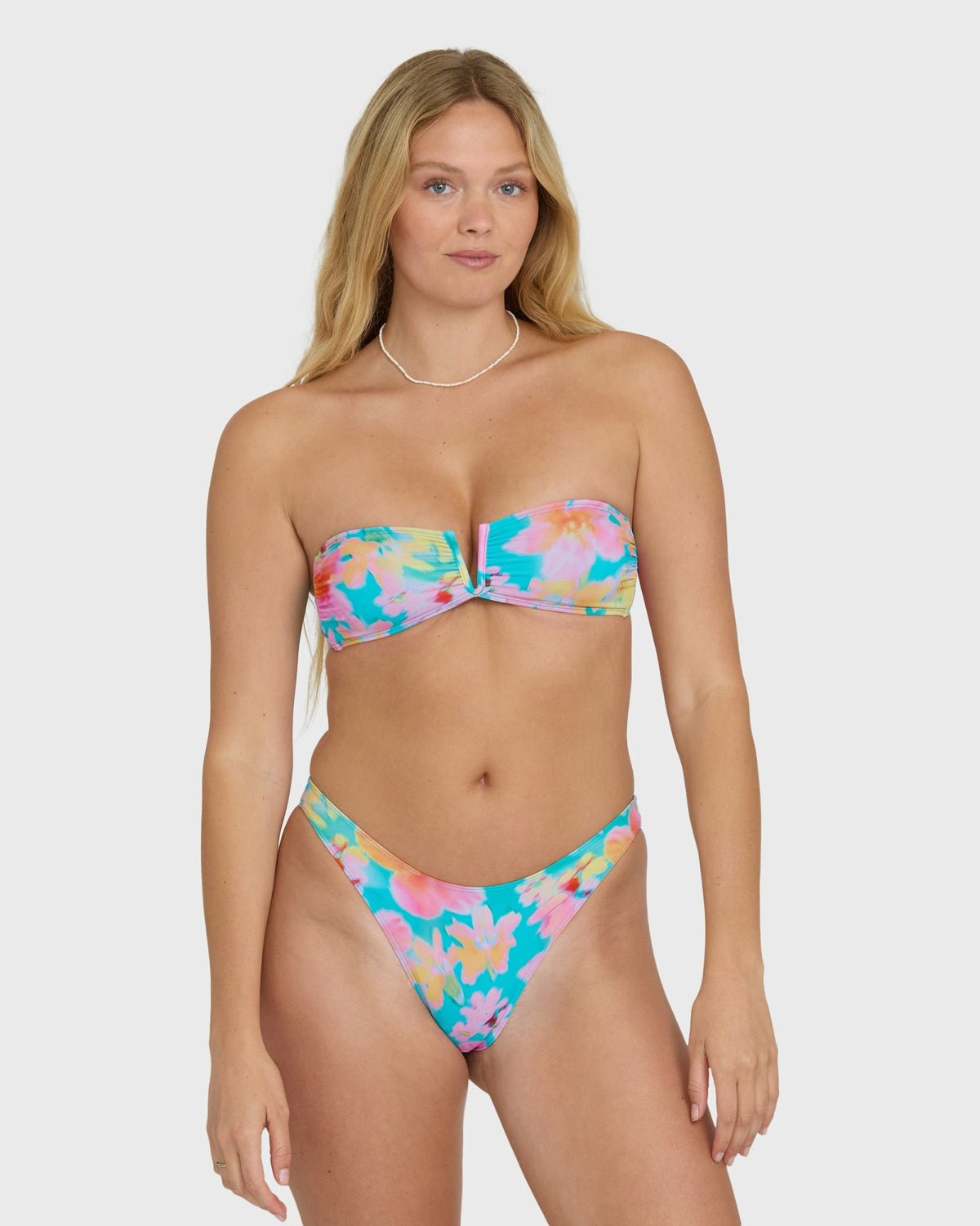 Billabong Women's Pipe Dreams V Bandeau Bikini Top - Bright Marine