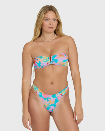 Billabong Women's Pipe Dreams V Bandeau Bikini Top - Bright Marine