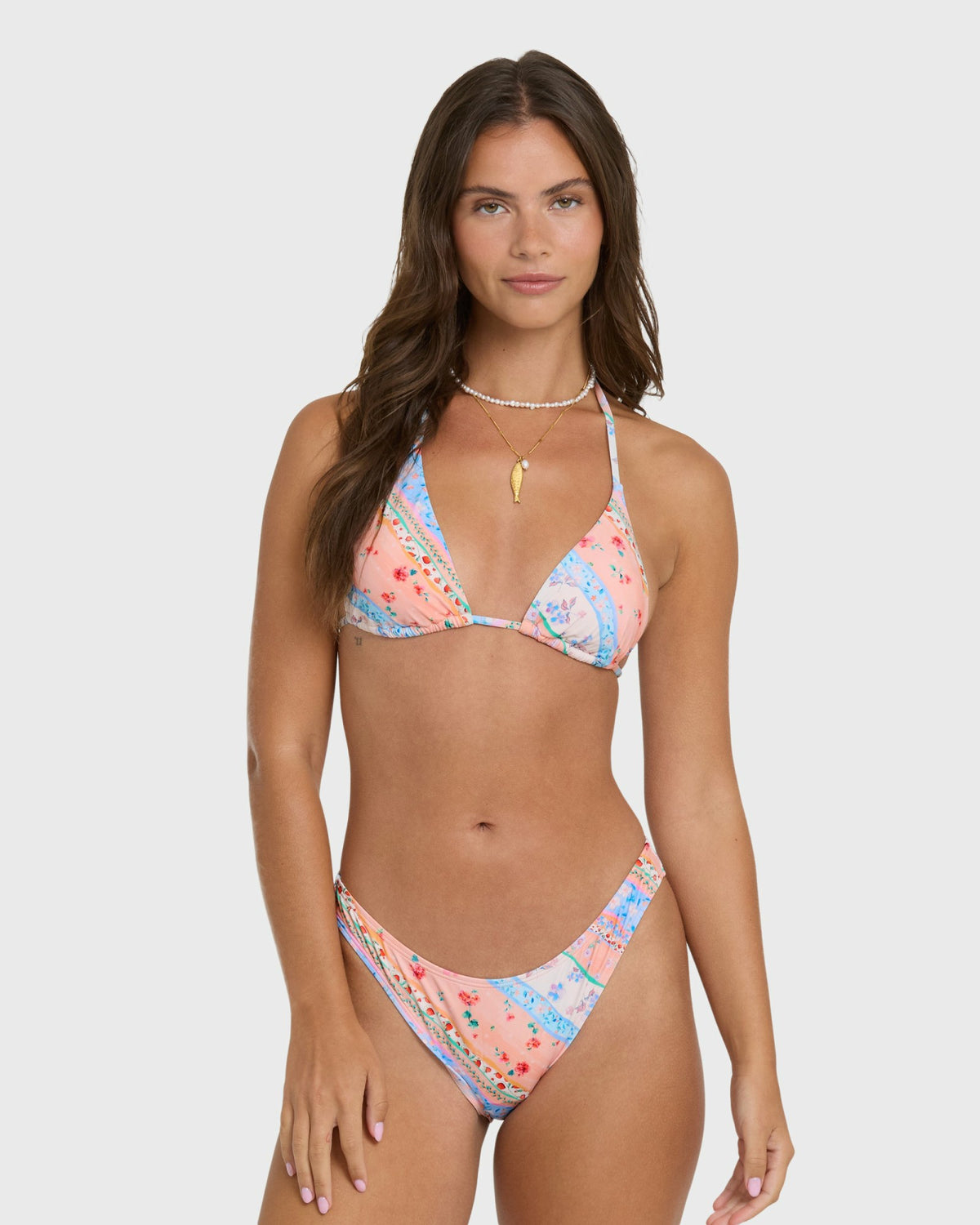 Billabong Women's Daisy Chain Multi Triangle Bikini Top - Pale Peach