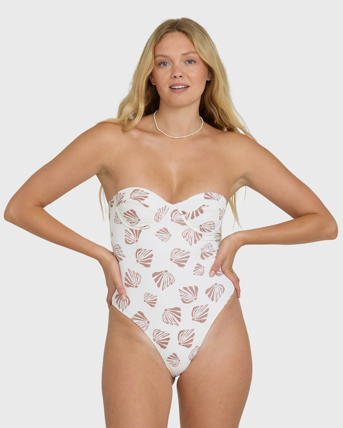 Billabong Women's Sandy Shells Hailey One Piece Swimsuit - Salt Crystal