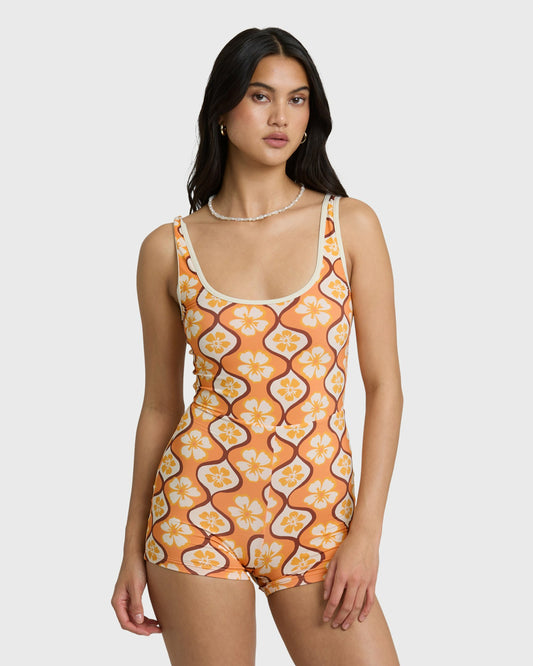 Billabong Women's Sol Groove Retro Surf Suit - Tangerine