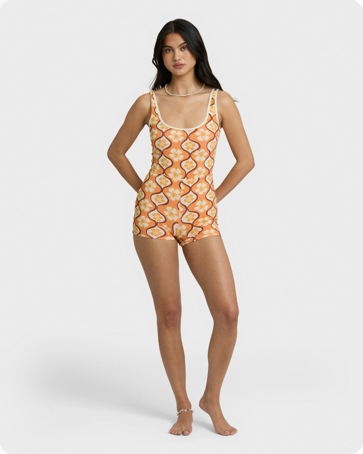 Billabong Women's Sol Groove Retro Surf Suit - Tangerine