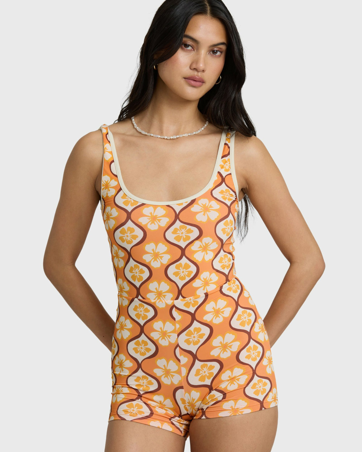 Billabong Women's Sol Groove Retro Surf Suit - Tangerine