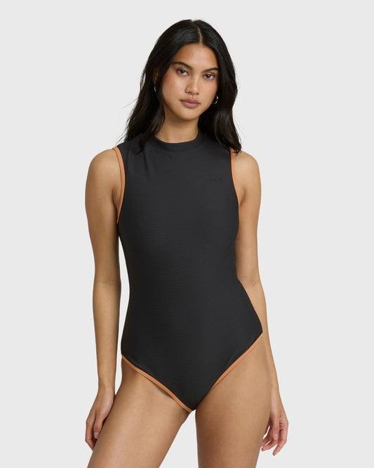 Billabong Women's Tanlines High Neck Glider One-piece Swimsuit - Black
