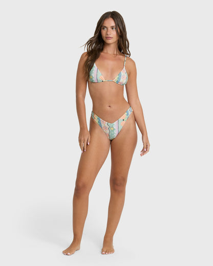 Billabong Women's Tide Pool Mini Triangle Bikini Top - Light Blue Multi