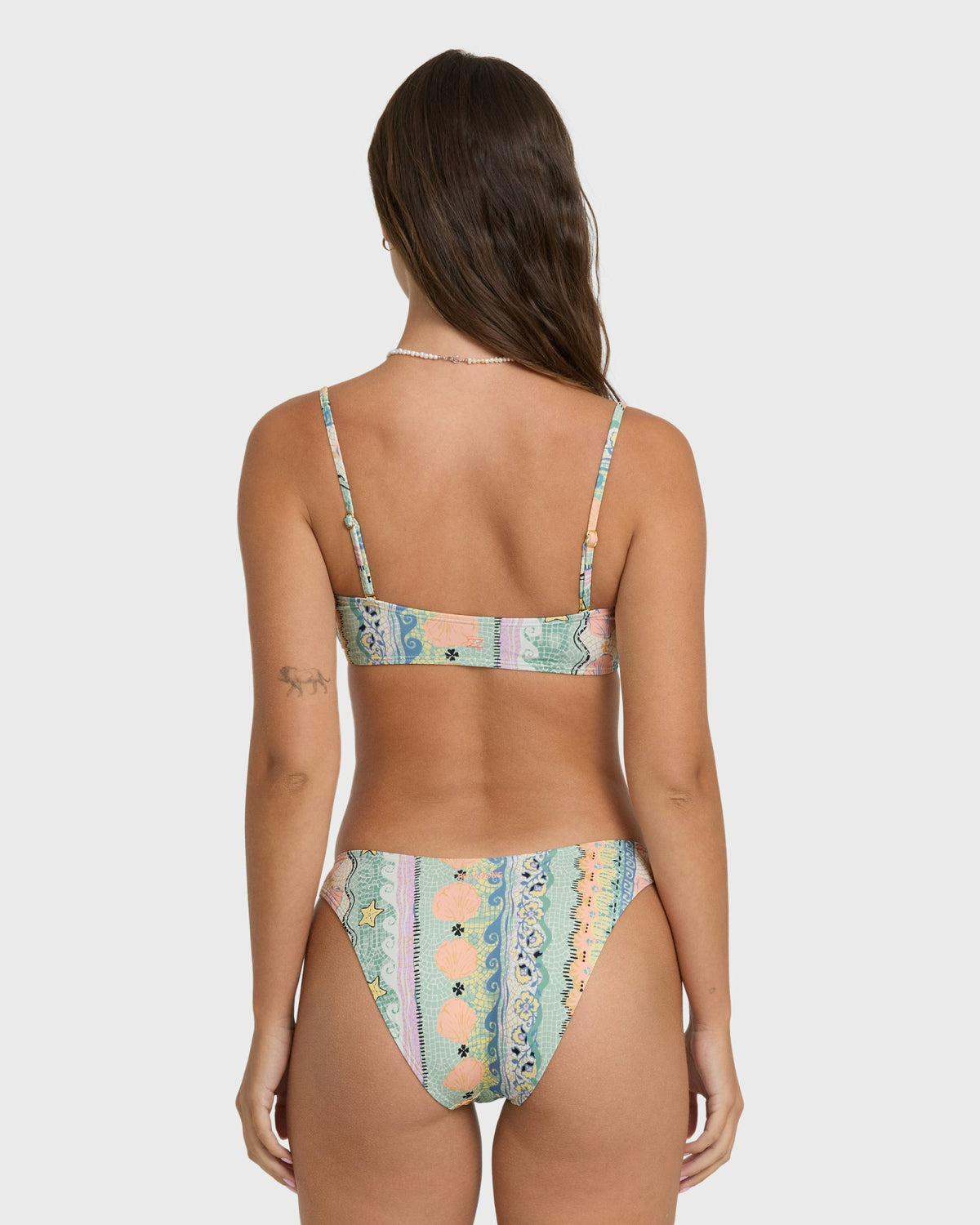 Billabong Women's Tide Pool Michelle Bandeau Bikini Top - Light Blue Multi