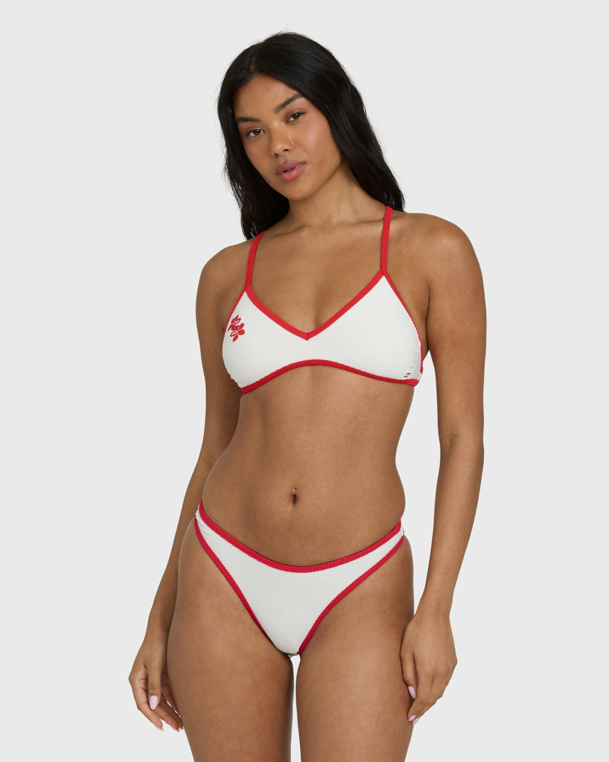 Billabong Women's Picnic V Cross-Back Bralette Bikini Top - Salt Crystal