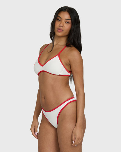 Billabong Women's Picnic V Cross-Back Bralette Bikini Top - Salt Crystal