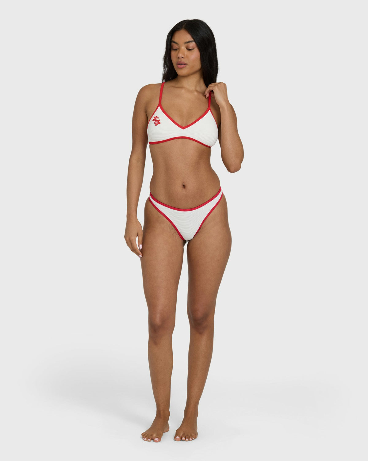 Billabong Women's Picnic V Cross-Back Bralette Bikini Top - Salt Crystal