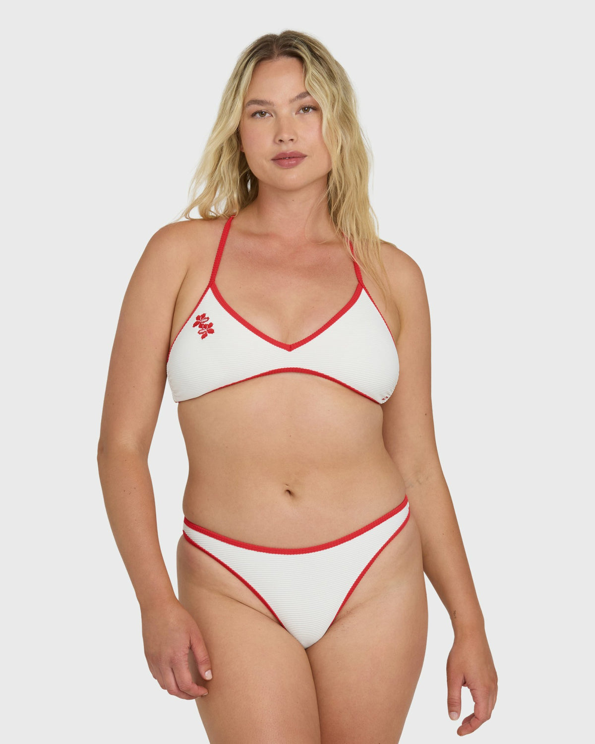 Billabong Women's Picnic V Cross-Back Bralette Bikini Top - Salt Crystal