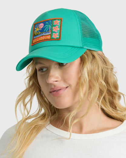 Billabong Women's Grandpa Trucker Hat - Green Tropics