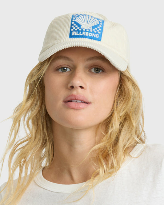 Billabong Women's Corduroy Dad Cap Hat - White Cap