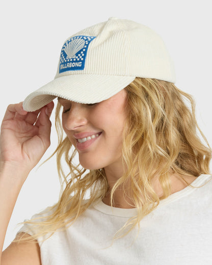 Billabong Women's Corduroy Dad Cap Hat - White Cap