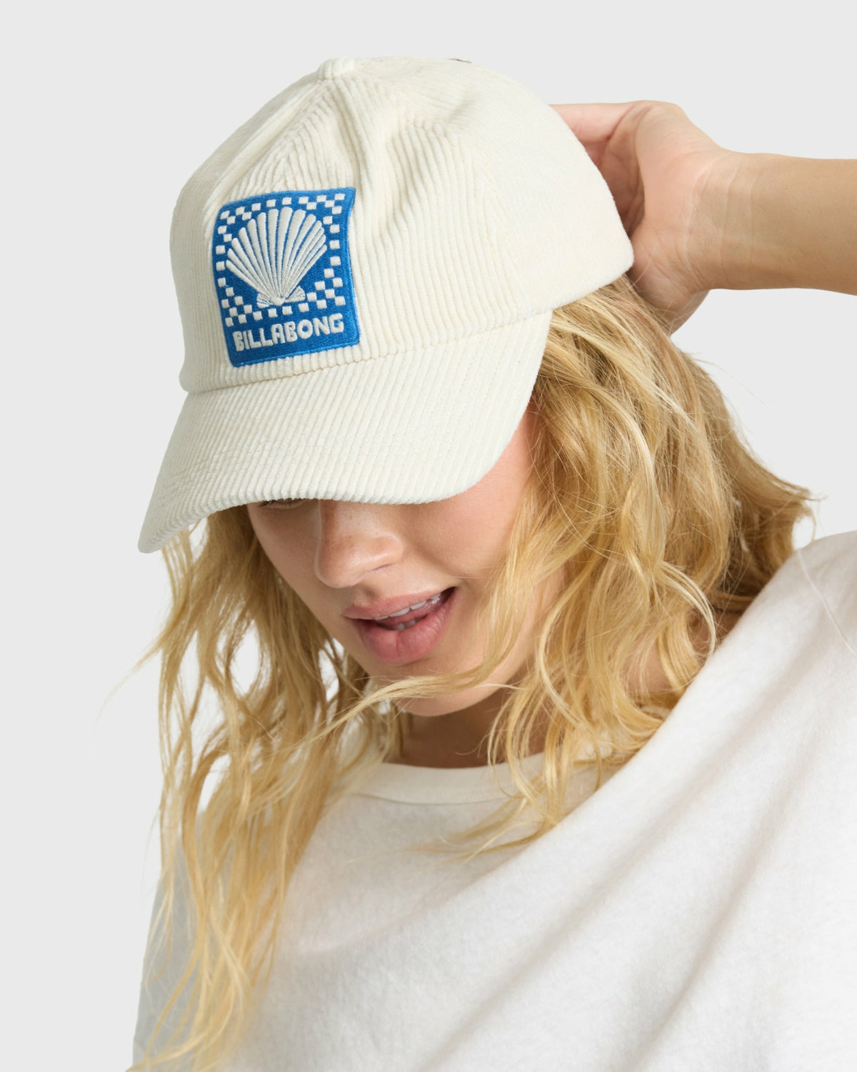 Billabong Women's Corduroy Dad Cap Hat - White Cap
