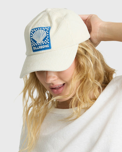 Billabong Women's Corduroy Dad Cap Hat - White Cap