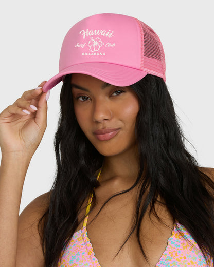 Billabong Women's Grandpa Hawaii Trucker Hat - Party Pink