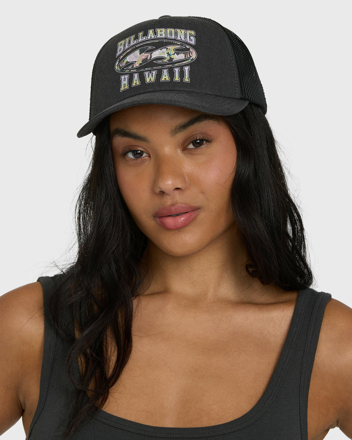 Billabong Women's Shadow Tropics Hi Trucker Hat - Black Pebble