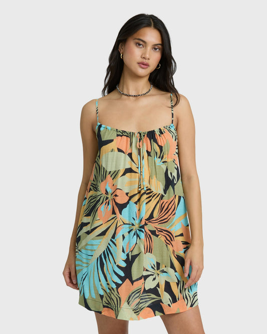 Billabong Women's Beach Song Printed Mini Dress - Black Multi
