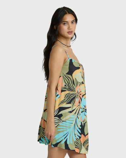 Billabong Women's Beach Song Printed Mini Dress - Black Multi