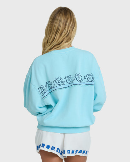 Billabong Women's Sanibel Kendal Crewneck Sweatshirt - Pool Blue