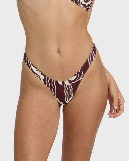 Billabong Women's Sol Playa Sunni Tiny Bikini Bottom - Red Dahlia