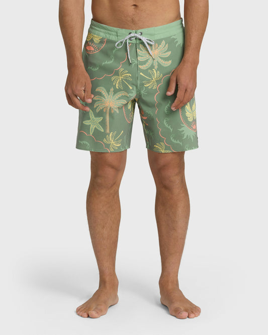Billabong Men's Good Times Lo Tide 18\" Boardshorts - Sea Spray Multi - Sea Spray