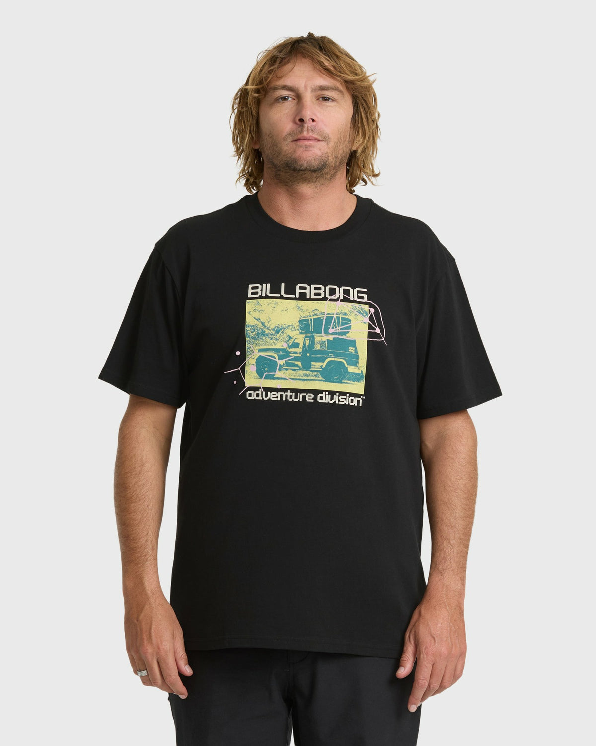 Billabong Men's Stacked Adventure Division Premium Short Sleeve Knit T-Shirt - Black