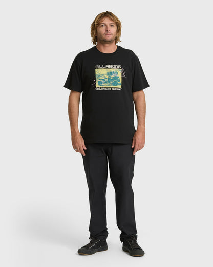 Billabong Men's Stacked Adventure Division Premium Short Sleeve Knit T-Shirt - Black