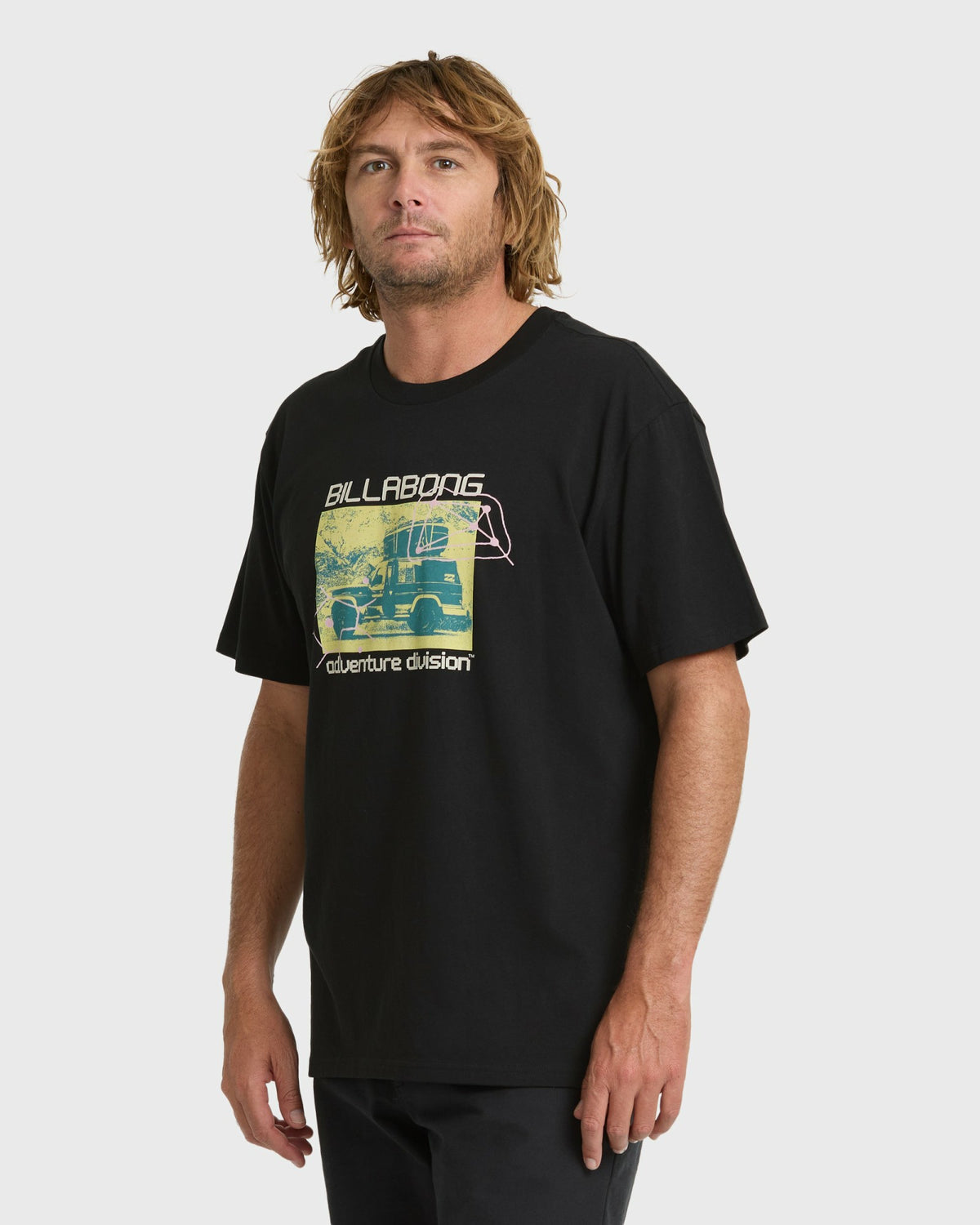 Billabong Men's Stacked Adventure Division Premium Short Sleeve Knit T-Shirt - Black