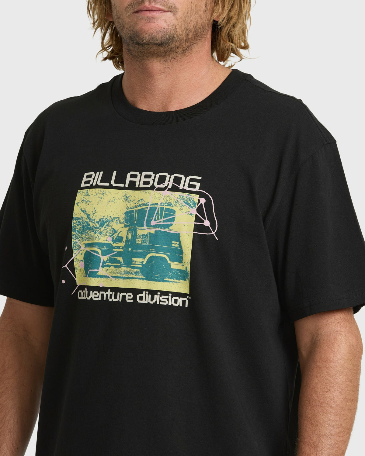 Billabong Men's Stacked Adventure Division Premium Short Sleeve Knit T-Shirt - Black