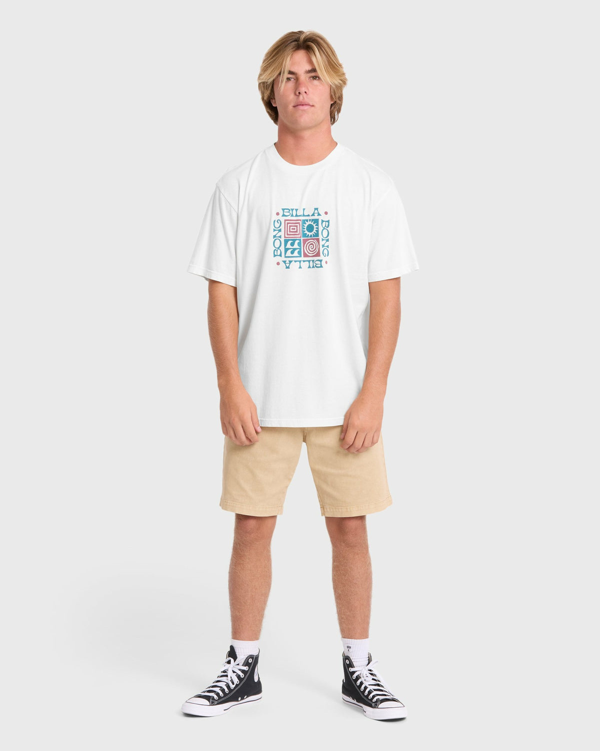Billabong Men's Quarter Premiumss Short Sleeve Knit T-Shirt - Off White