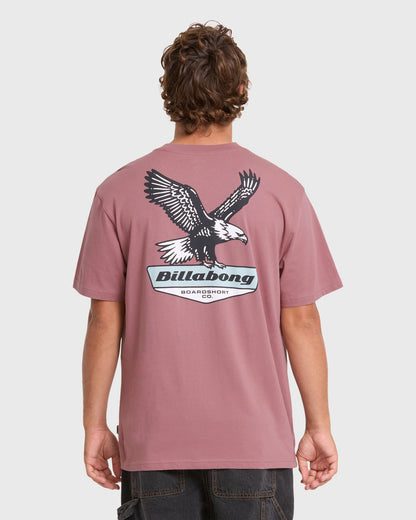 Billabong Men's Snatch Premium Short Sleeve Knit Graphic T-Shirt - Red Dahlia